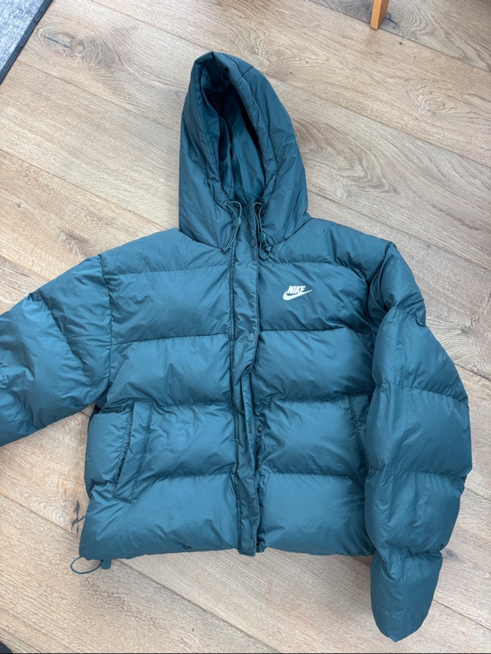 Nike Teal Quilted Hooded Jacket